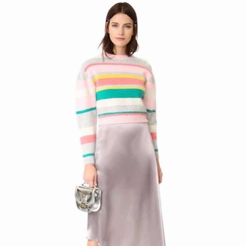 Rebecca Taylor Luxe Angora Blend Striped Sweater